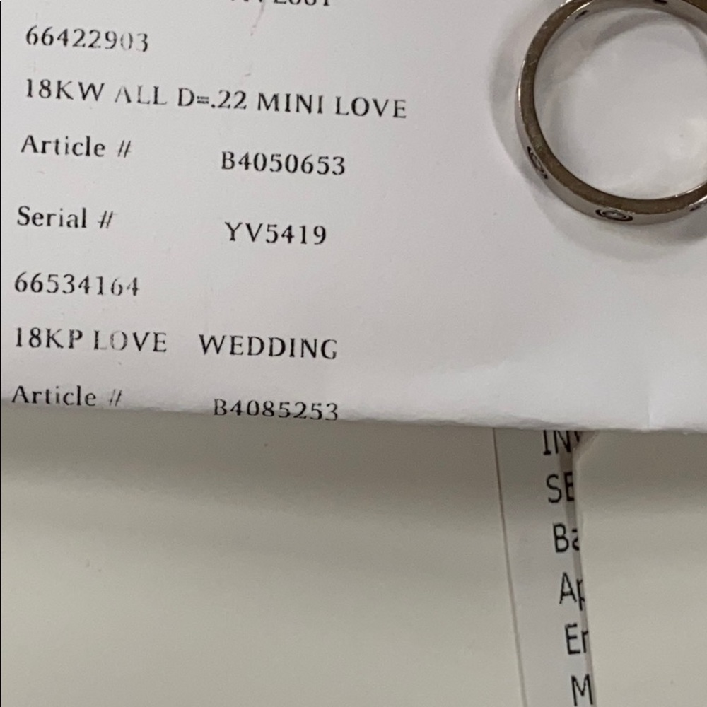 Cartier Diamond Love 18K Gold Band Ring 8 Diamonds - Picture 11 of 16